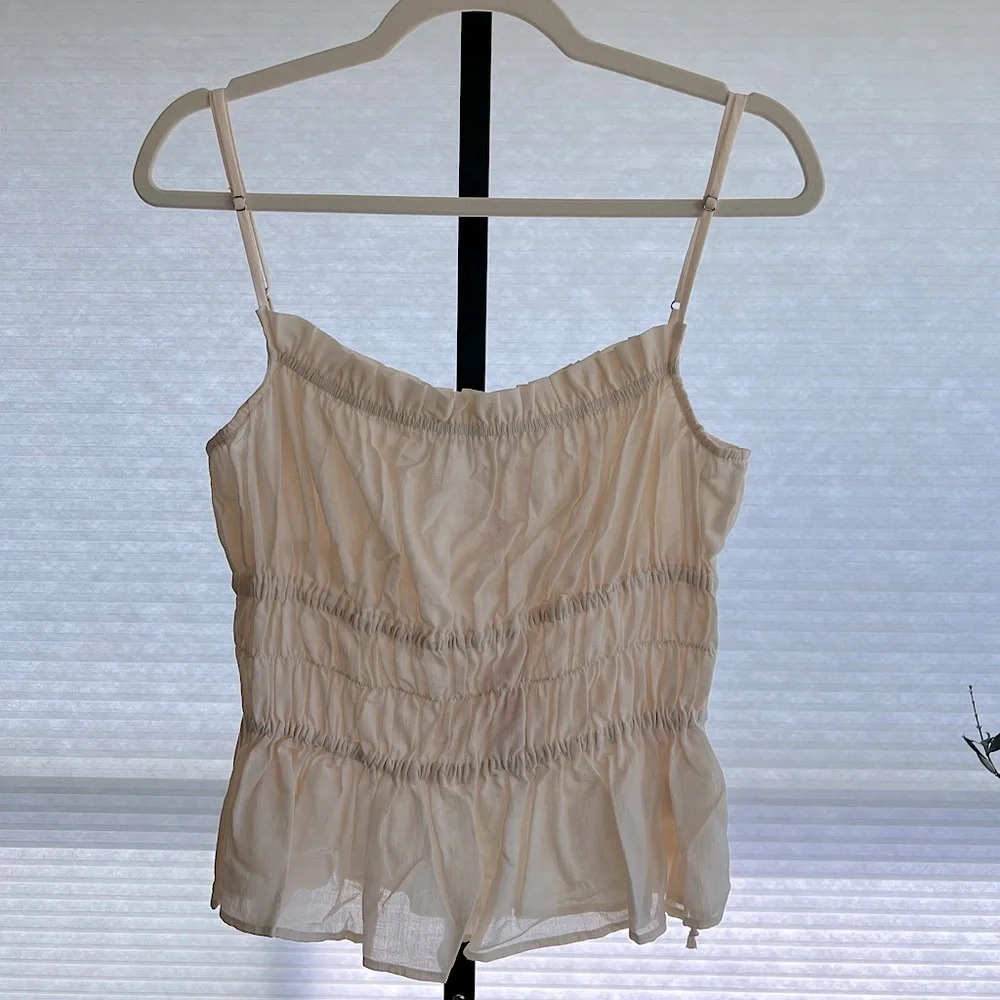Ciao Lucia Anita Tank Top Ivory NWT Spring Classic Feminine Minimalist Neutral - Picture 2 of 5
